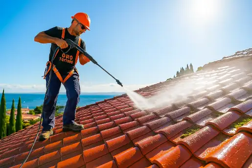 nettoyer son toit avec Oro Toiture Marseillan